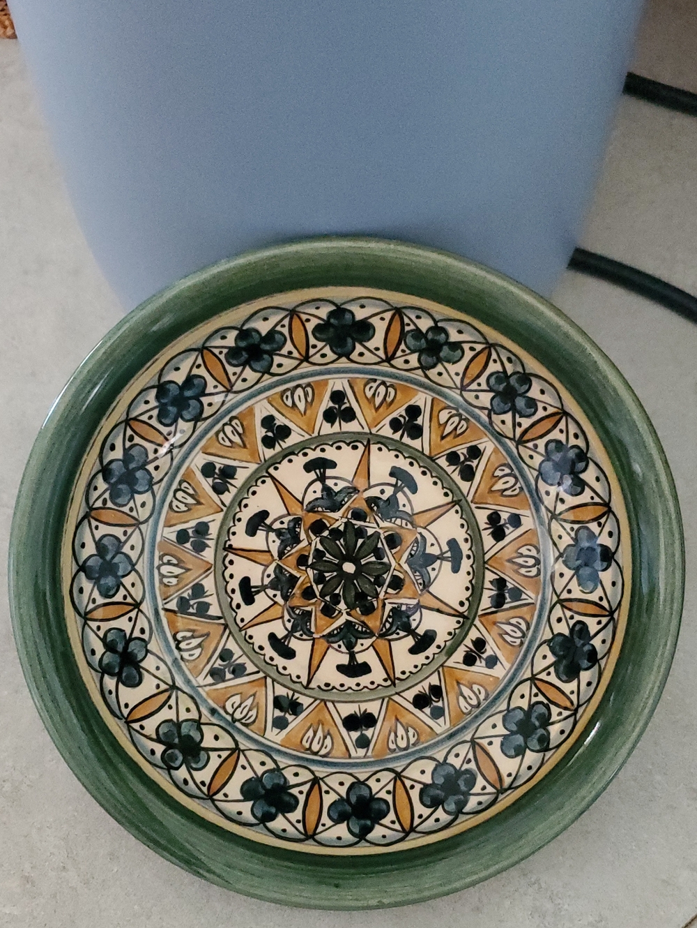 Beit Gemal Green Ceramic Decorative Bowl.